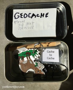 A small Geocache made of an Altoids box.