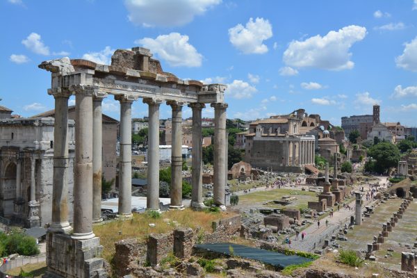 Our view of the Forum in Rome, Italy, seemed like it was right of a history book. 