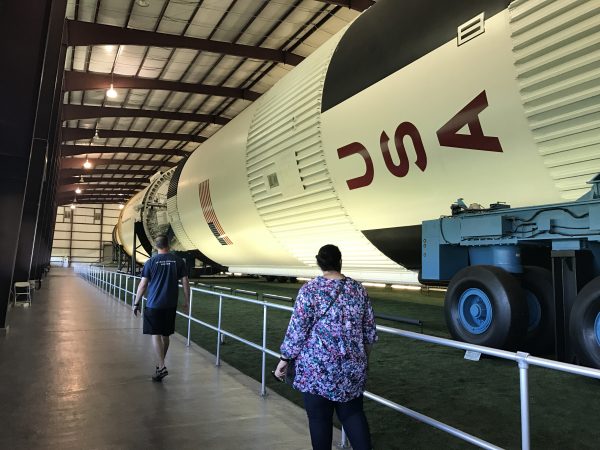 A Saturn V rocket at Space Center Houston
