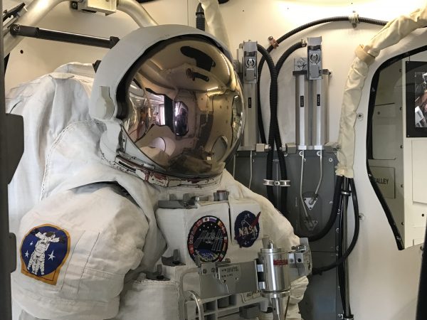 A space suit at Space Center Houston