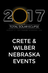 Total solar eclipse events in Crete and Wilber, Nebraska