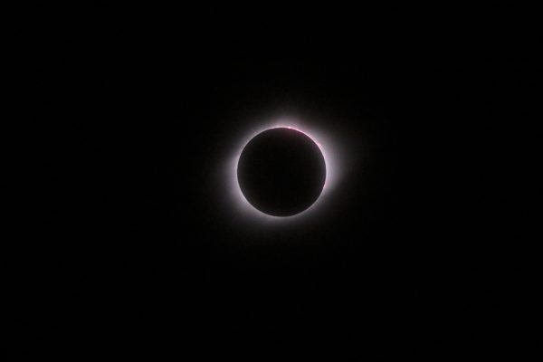 Total solar eclipse, photographed by Ronald D. Koch in Crete, Nebraska.