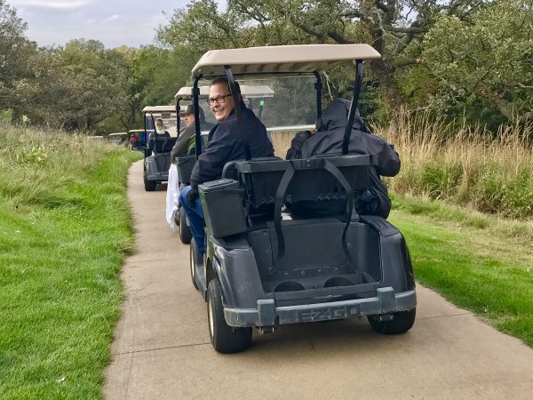 Steve and I volunteered as drivers as we toured Quarry Oaks Golf Course with residents and families impacted by Alzheimer's.