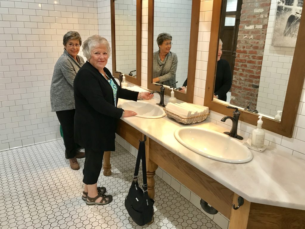 The beautiful bathrooms at The Pioneer Woman Mercantile in Pawhuska, Oklahoma.