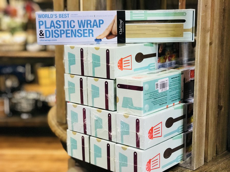 Love this plastic wrap dispenser from The Pioneer Woman Mercantile in Pawhuska, Oklahoma.