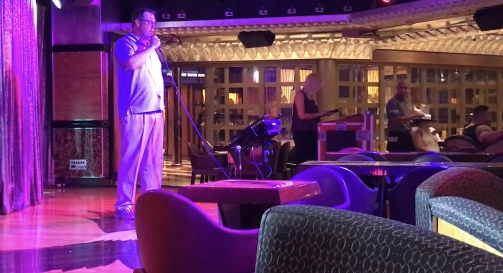 Steve sang Garth Brooks' "Friends in Low Places" during Karoake one night on the Carnival Valor. 