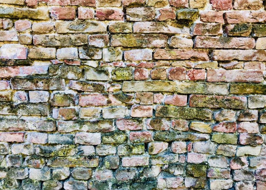 Bricks in the city wall of Siena, Italy