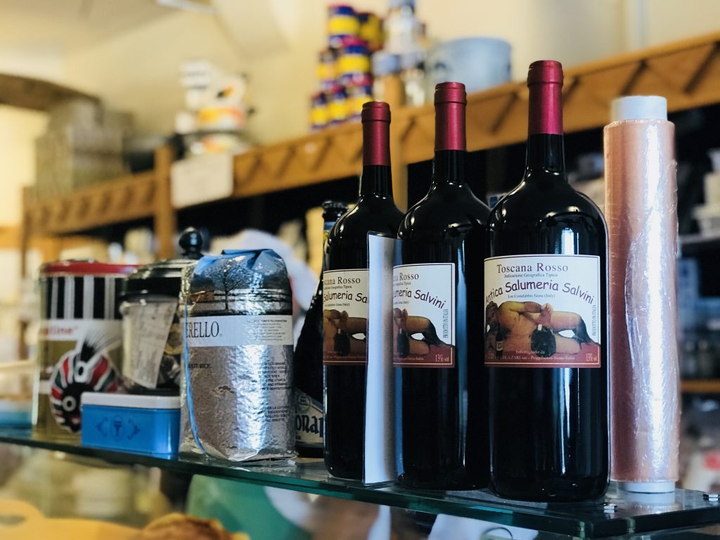 House wine label at Antica Salumeria Salvini, Siena, Italy