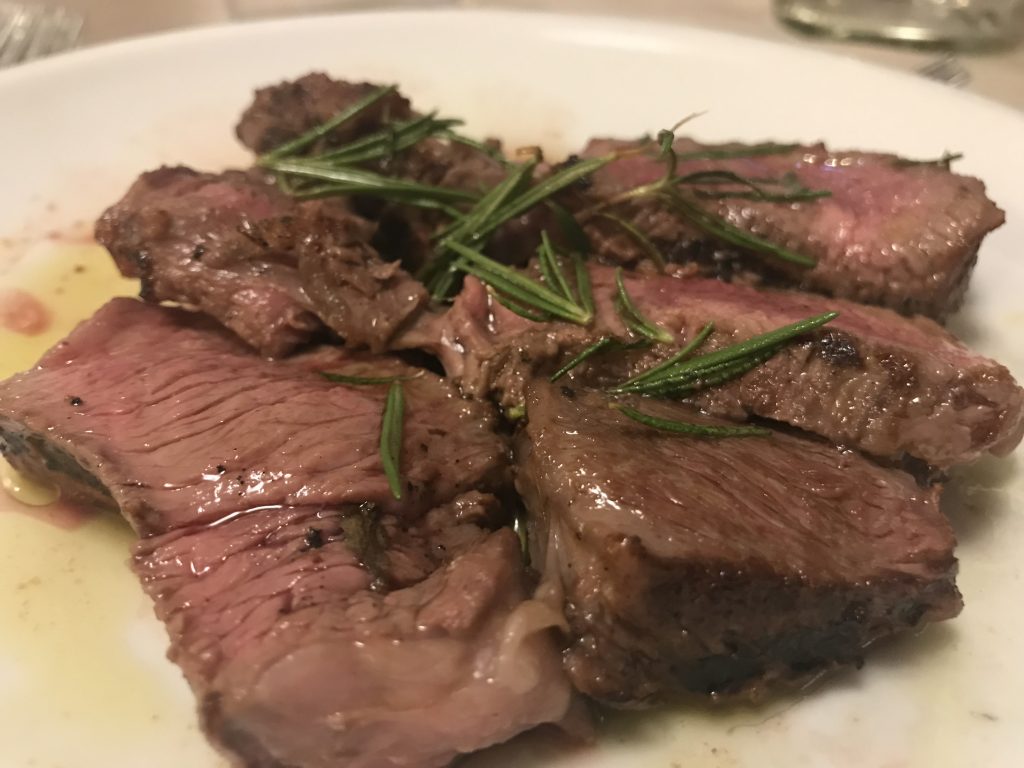 Sliced steak, Villa Ambra, Montepulciano