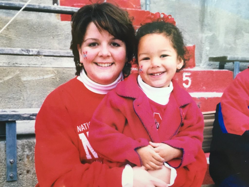 Ann and Meghan have attended a Nebraska Cornhusker football game together every year since Meghan was born. 