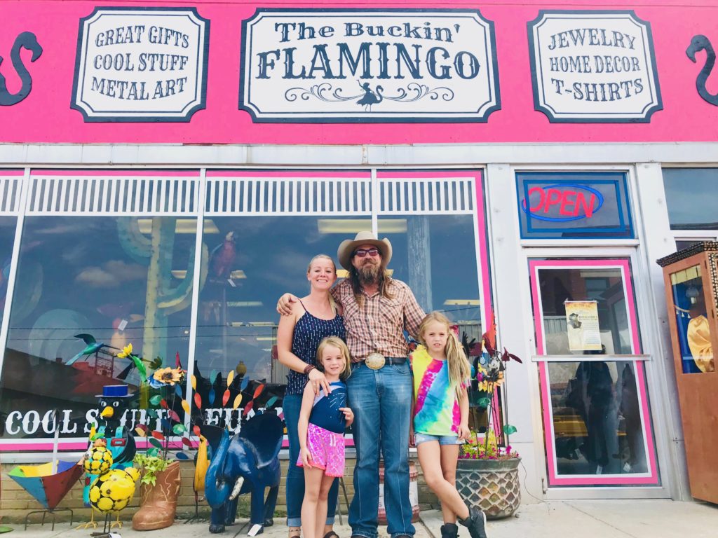 Buckin' Flamingo owners Cody and Lauren and their daughters.