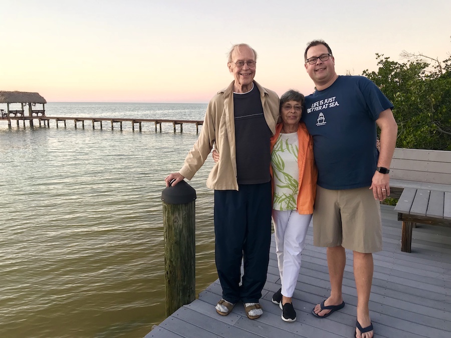 Steve with parents sunset