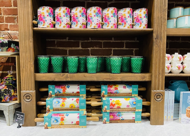 colorful rolling pins at the pioneer woman mercantile