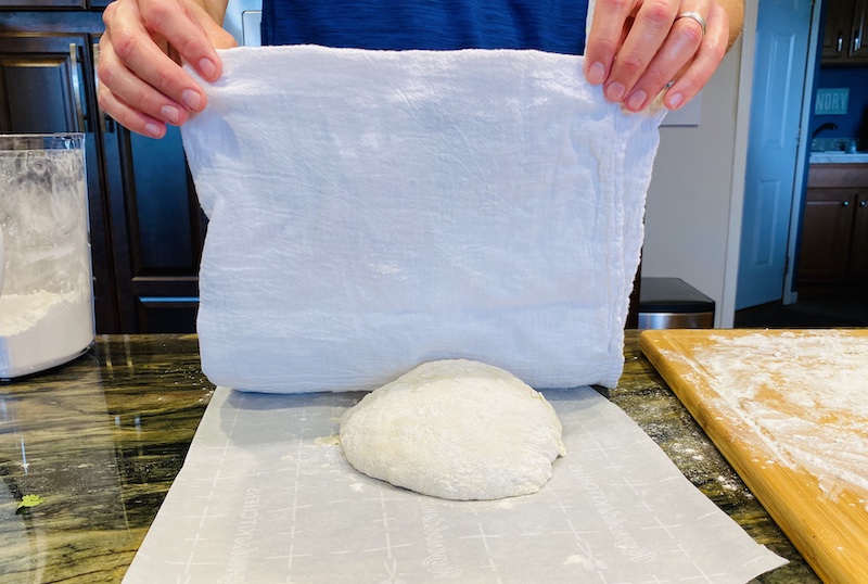 Covering dough