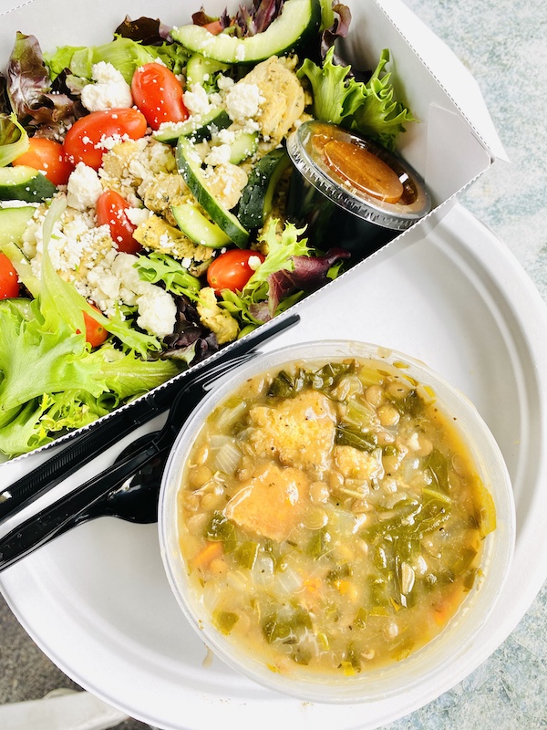 Places to eat in Wichita Tanya's Soup Kitchen lentil soup and salad