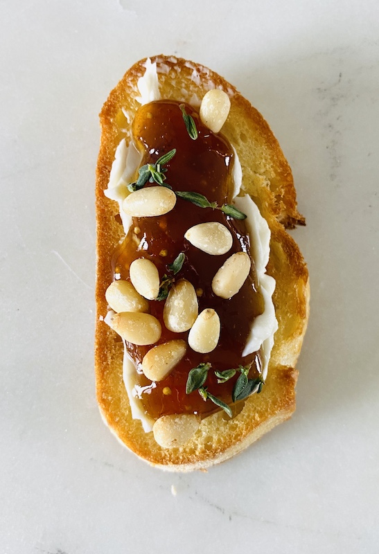 romantic valentine's day at home fig and brie crostini