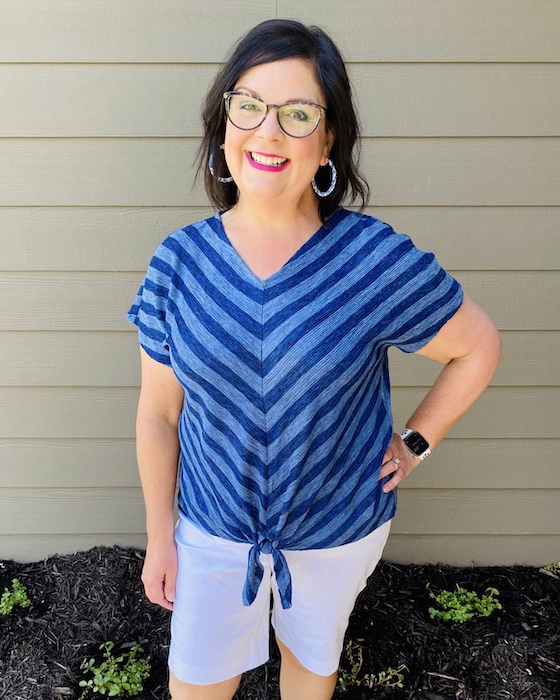 blue striped shirt from Chicos