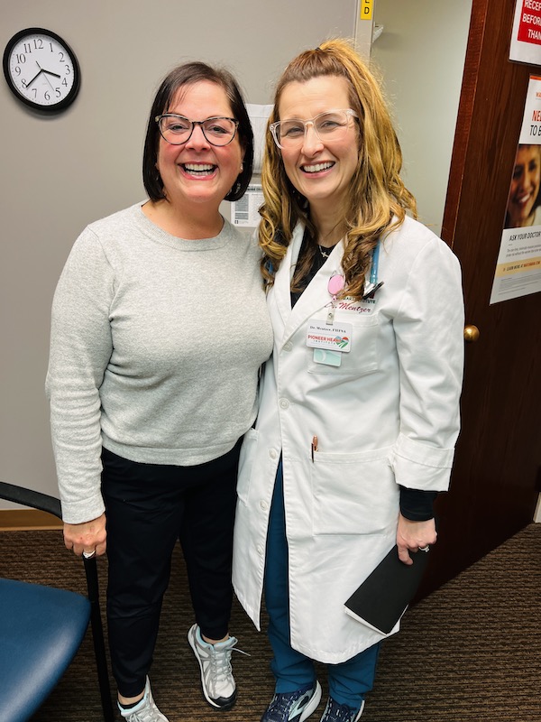 Ann Teget with her cardiologist Dr. Gina Mentzer