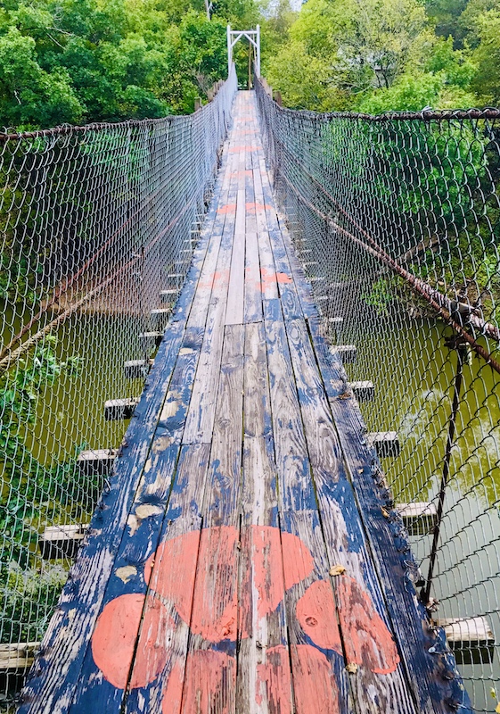 Swinging bridge in pawhuska