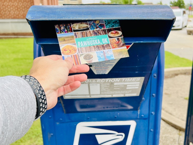 mailing a postcard 
