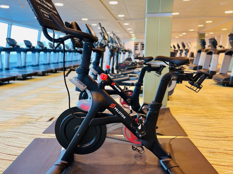 Peloton in the fitness center celebrity reflection