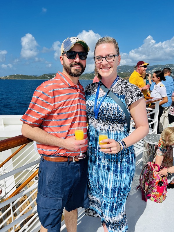 St. Thomas sail-in party Postcard Jar Friends Cruise