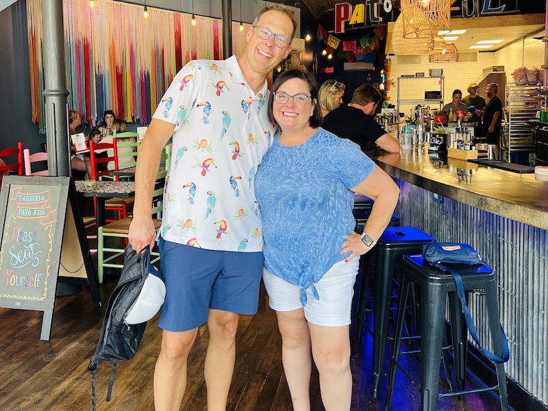 Ann and Steve Teget of Postcard Jar at Taqueria Pato Azul in LaCrosse