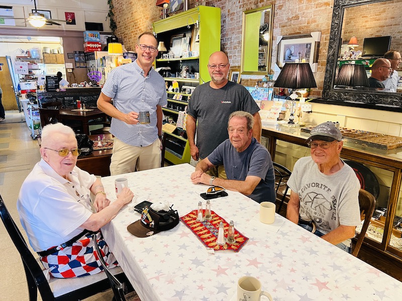 Coffee guys at Amanda's Bakery & Bistro, Abilene, Kansas