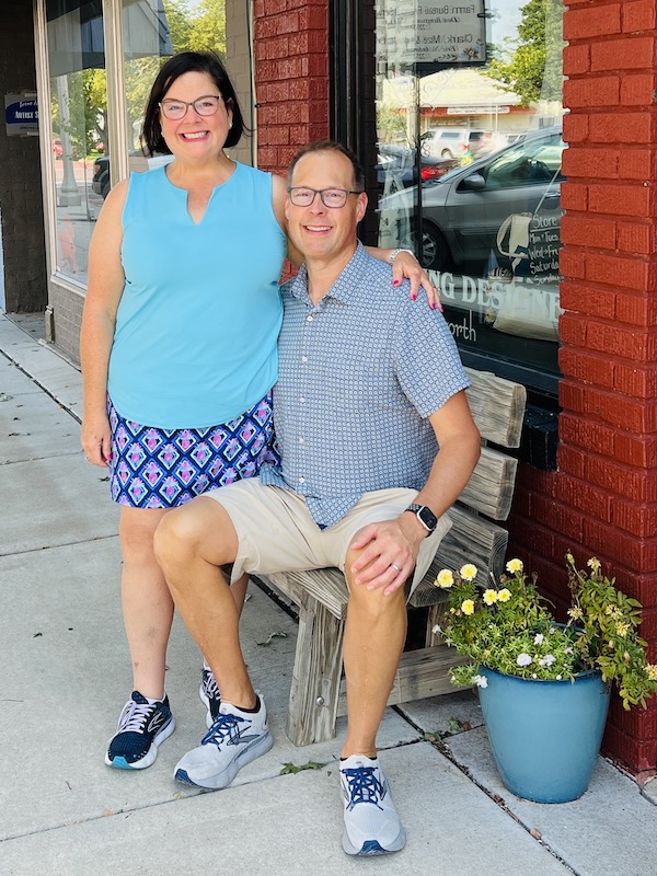 Ann and Steve Teget in downtown Lindsborg, Kansas
