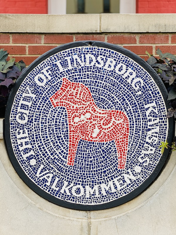 Mosaic outside city hall in Lindsborg, Kansas