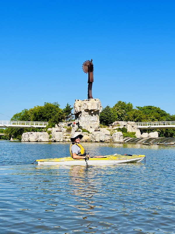 Kayaking Arkansas River Wichita wellness weekend Boats and Bikes